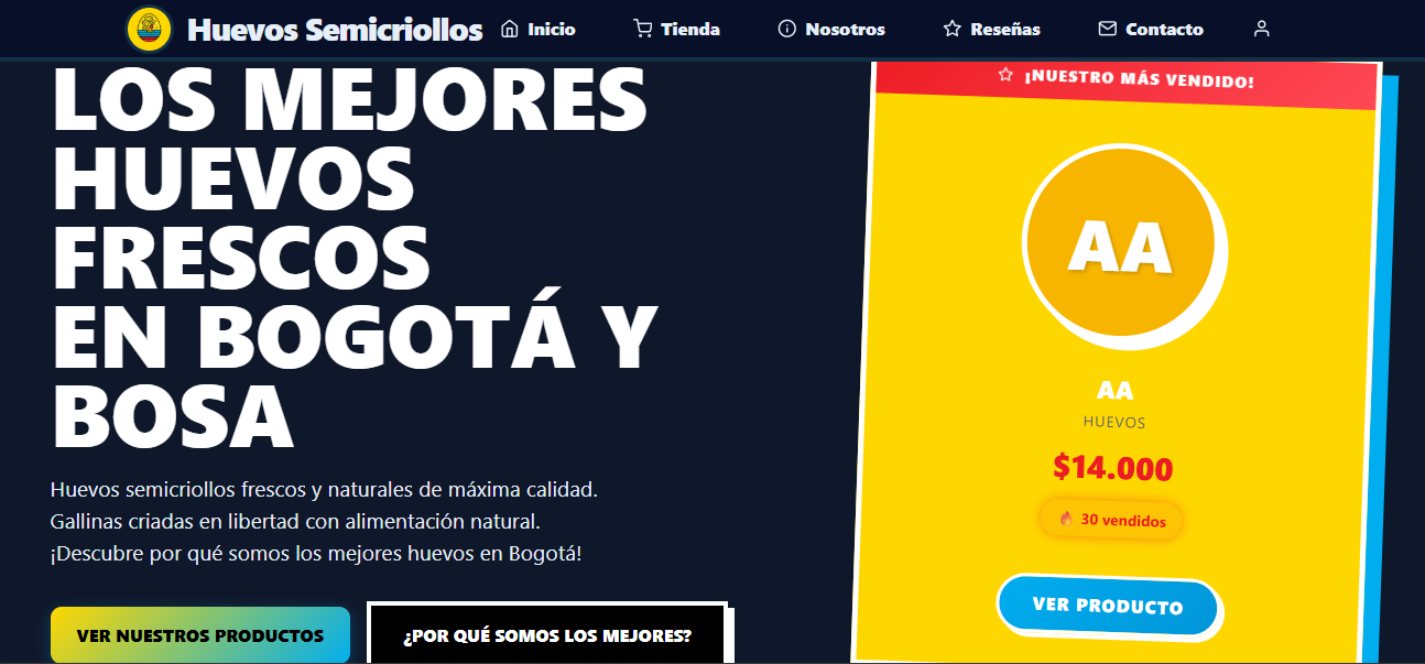 Proyecto Huevos Semicriollos - Desarrollado por Estiven Carvajal